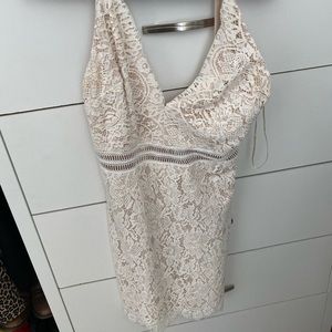 Super Down white lace dress size medium